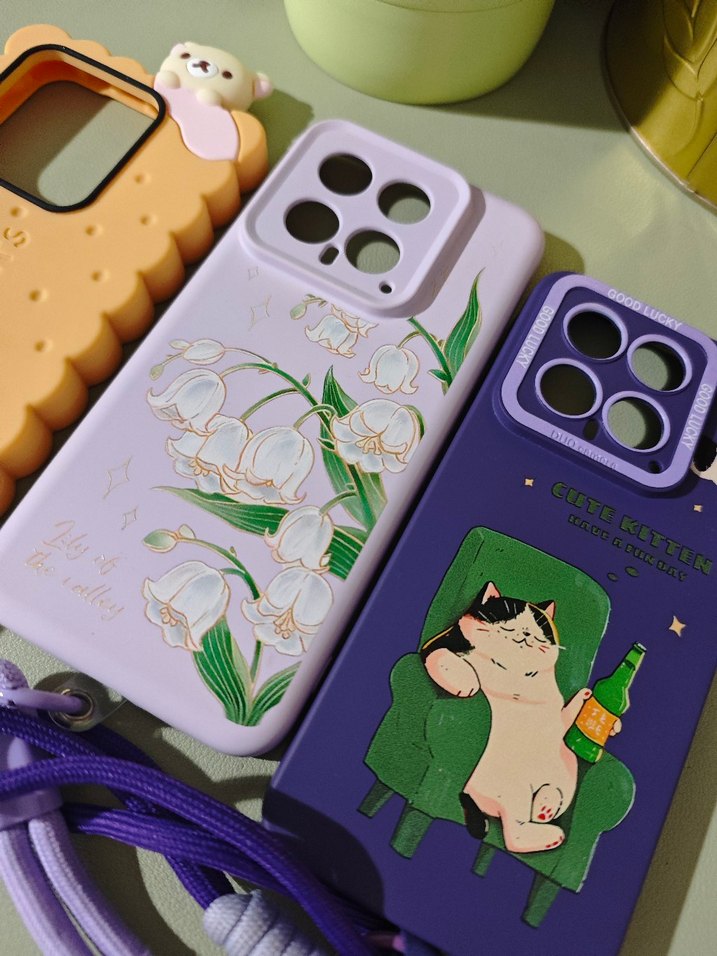 Bohem Püsküllü Mor Telefon Kılıfı 3 adet - Görsel 2