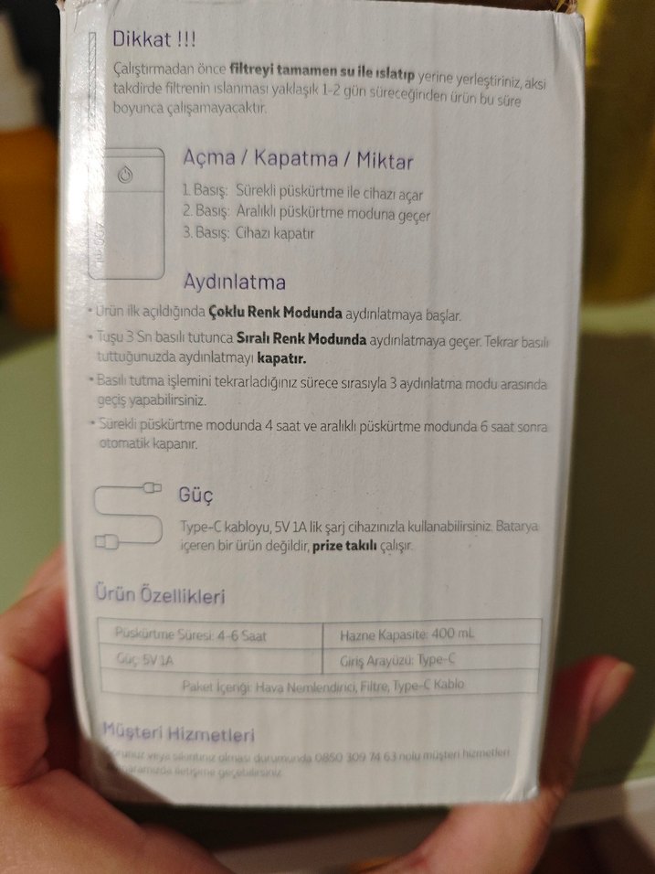 Gri Hava Temizleyici ve Nemlendirici - Görsel 3