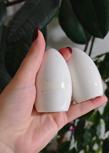 Beyaz Seramik Tuzluk ve Biberlik Seti - Görsel 3