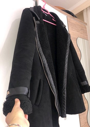 Kadın Siyah Kürklü Midi Kışlık Ceket - Görsel 5