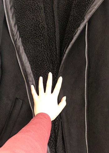 Kadın Siyah Kürklü Midi Kışlık Ceket - Görsel 6