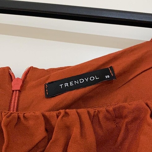 s Beden turuncu Renk Trendyol milla kiremit rengi elbise