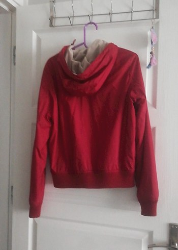 Kırmızı Fermuarlı Kadın Ceket - Görsel 4