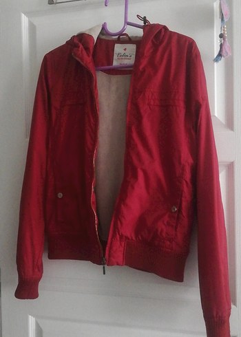 Kırmızı Fermuarlı Kadın Ceket - Görsel 5