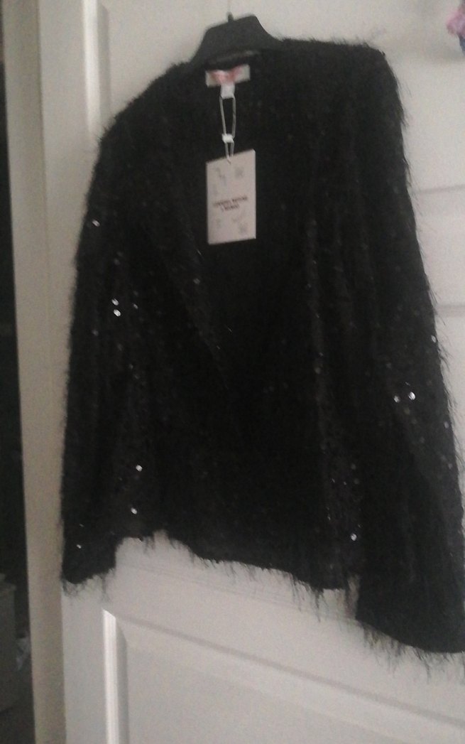 Siyah Kürklü Uzun Kollu Midi Kadın ceket - Görsel 5