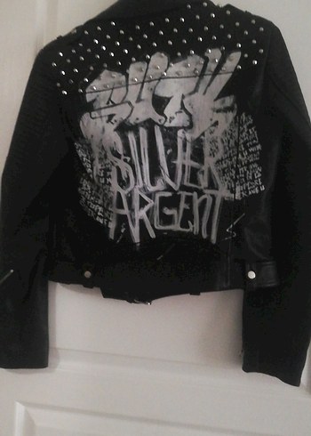 Siyah Deri Biker Ceket, Kemerli, Sıkı Kesim - Görsel 5