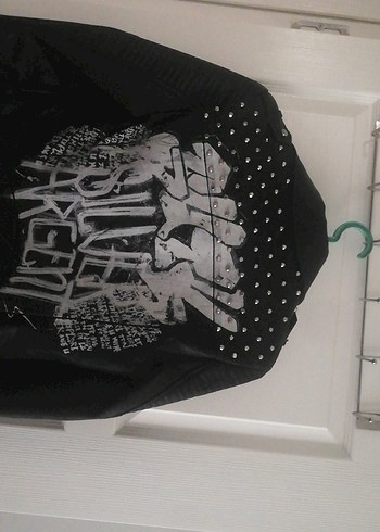 Siyah Deri Biker Ceket, Kemerli, Sıkı Kesim - Görsel 6