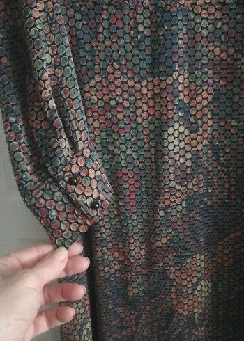 Yılan Desenli Uzun Kollu Bohem Elbise - Görsel 5