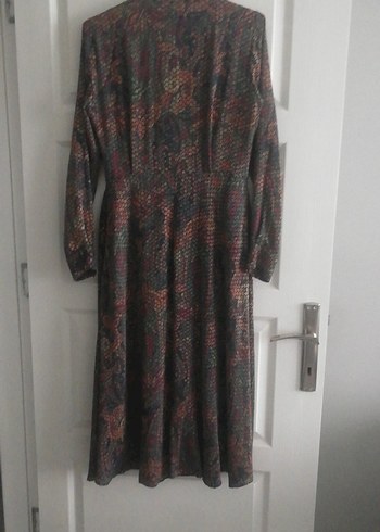 Yılan Desenli Uzun Kollu Bohem Elbise - Görsel 4