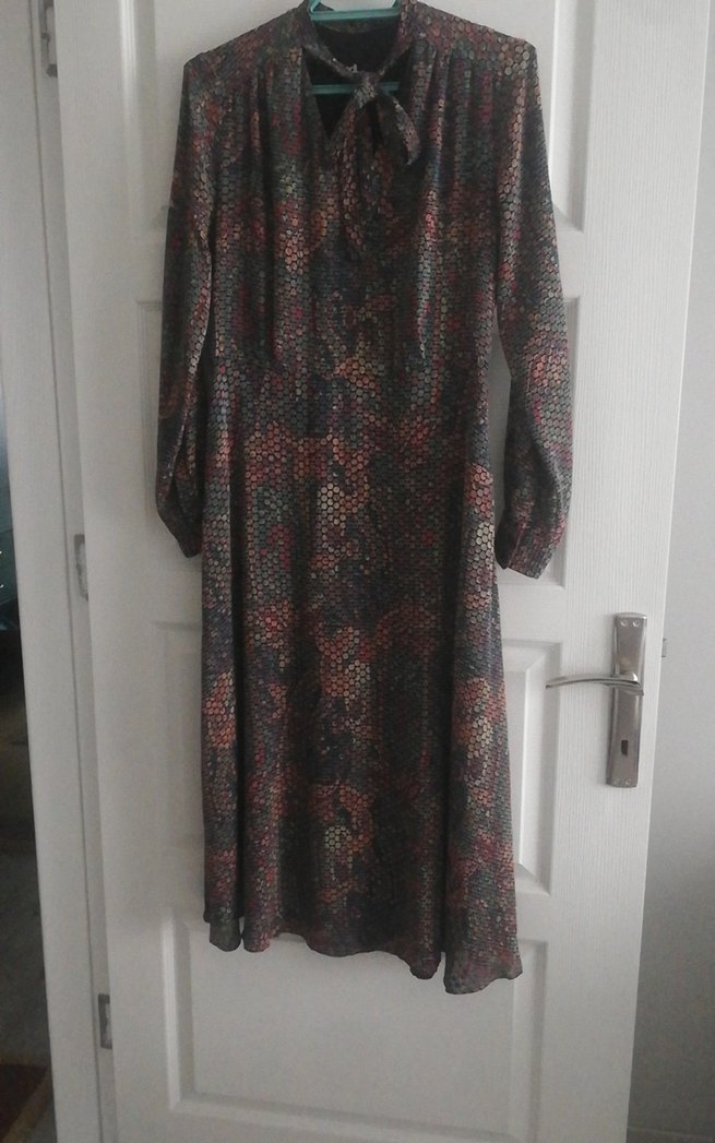 Yılan Desenli Uzun Kollu Bohem Elbise - Görsel 2