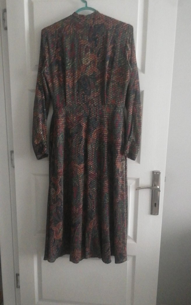 Yılan Desenli Uzun Kollu Bohem Elbise - Görsel 4