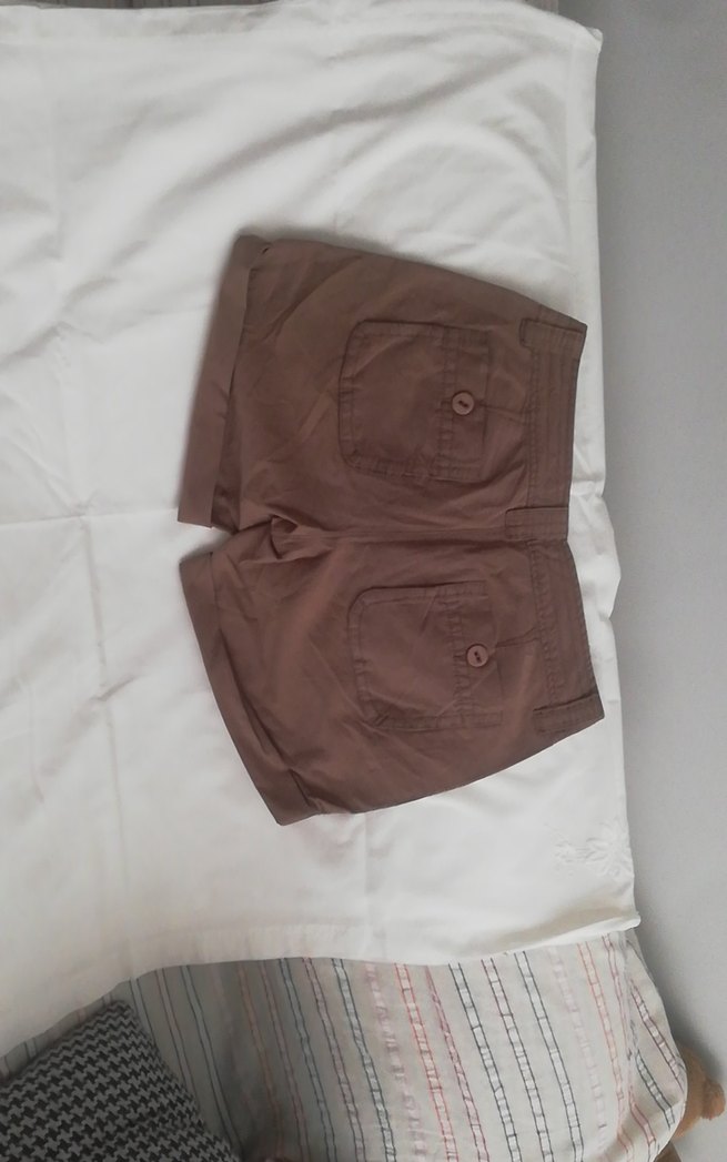 Düğmeli Bej Mini Keten Şort - Görsel 4