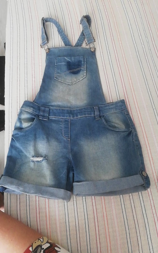 Kızlar için Mavi Kot Askılı Salaş Tulum - Görsel 3