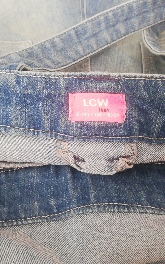 Kızlar için Mavi Kot Askılı Salaş Tulum - Görsel 5