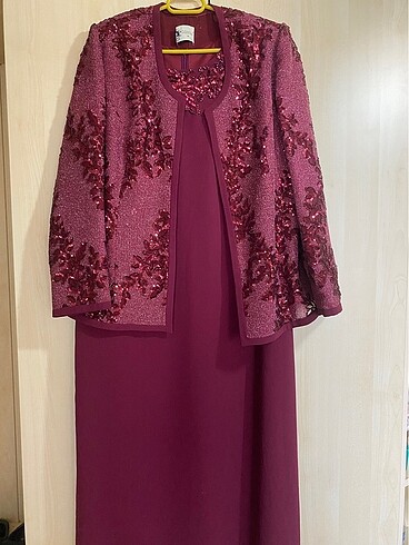 Bordo ceketli elbise
