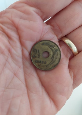 Vintage Kahverengi Erkek Rozet1949 2 kuruş - Görsel 5