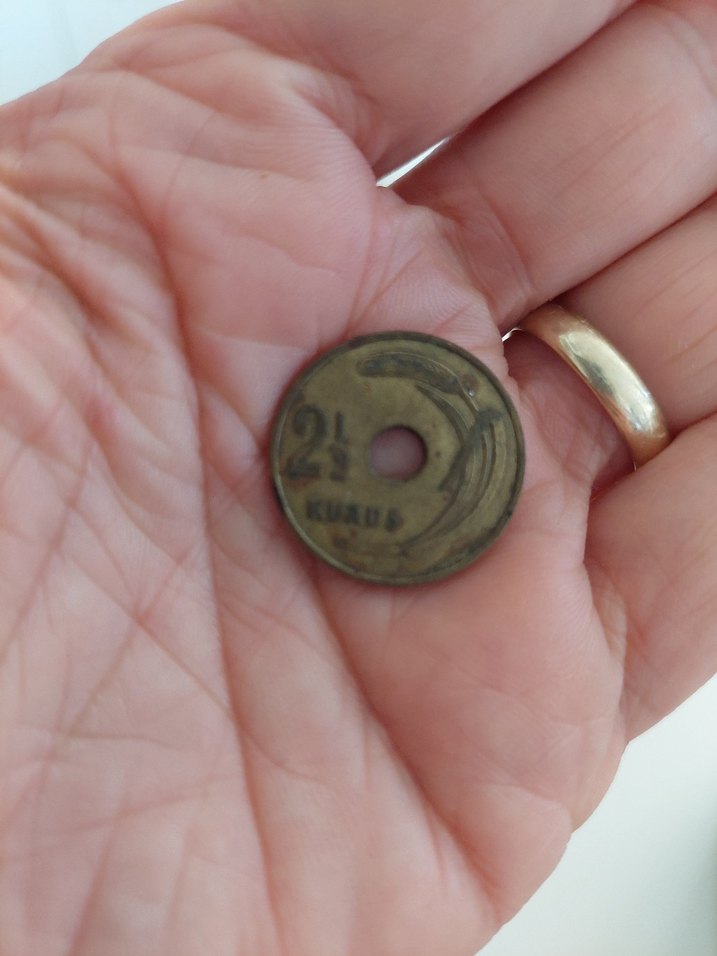 Vintage Kahverengi Erkek Rozet1949 2 kuruş - Görsel 5