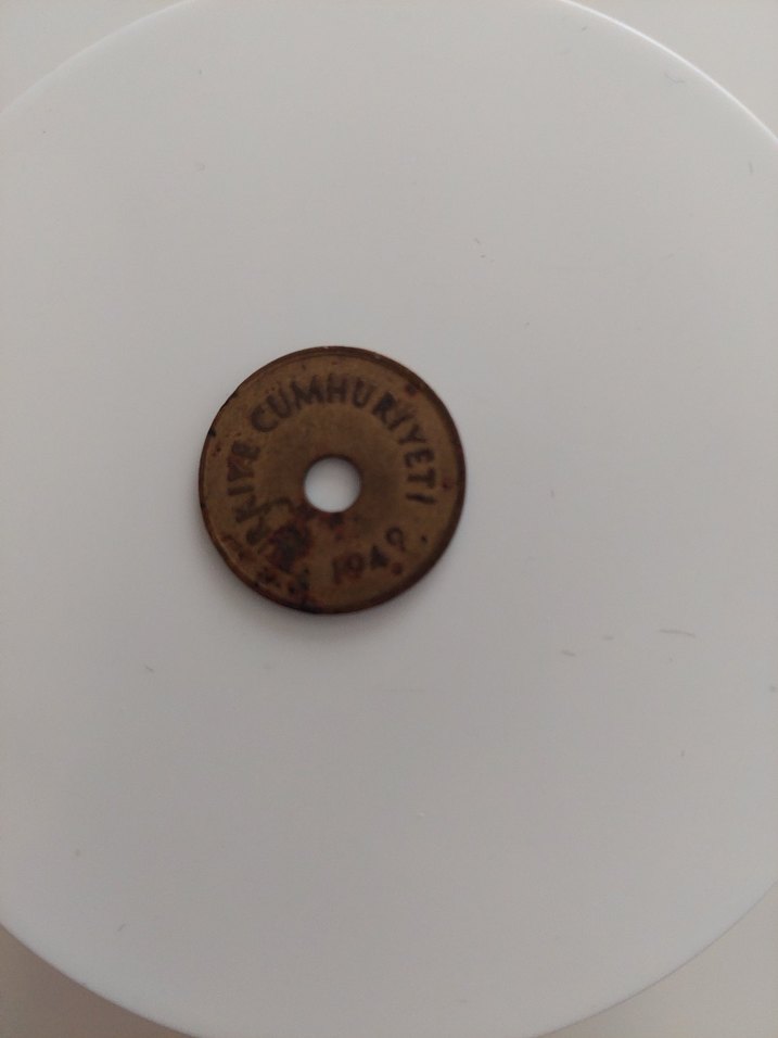 Vintage Kahverengi Erkek Rozet1949 2 kuruş - Görsel 2