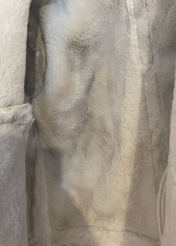 Stradivarius Bej Süet Kürklü Kadın Ceket - Görsel 3