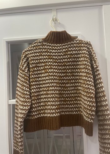 Kahverengi Örgü Kadın Hırka - Görsel 2