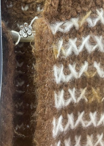 Kahverengi Örgü Kadın Hırka - Görsel 3