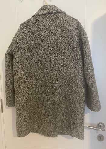 Gri çift düğmeli kaban - Görsel 2