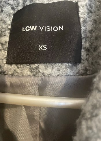 Gri çift düğmeli kaban - Görsel 4