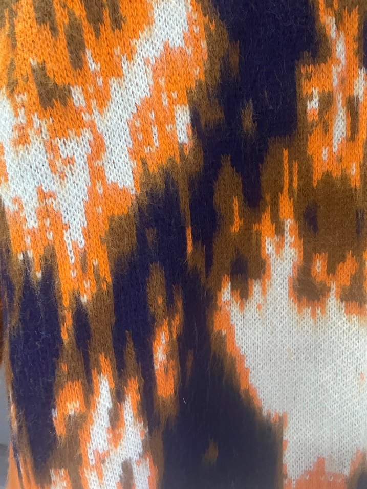 Kadın Kahverengi Batik Desenli Triko Boğazlı Kazak - Görsel 3