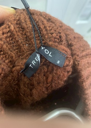 Bohem Stil Kahverengi Örgü Kadın Kazak - Görsel 4