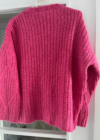 Pembe Örgü Salaş Kadın Kazak - Görsel 2