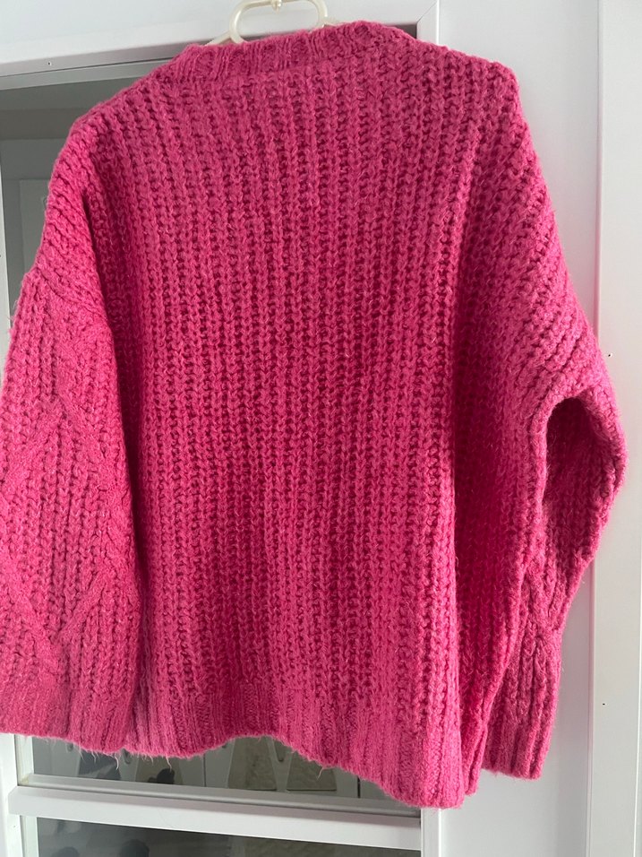 Pembe Örgü Salaş Kadın Kazak - Görsel 2