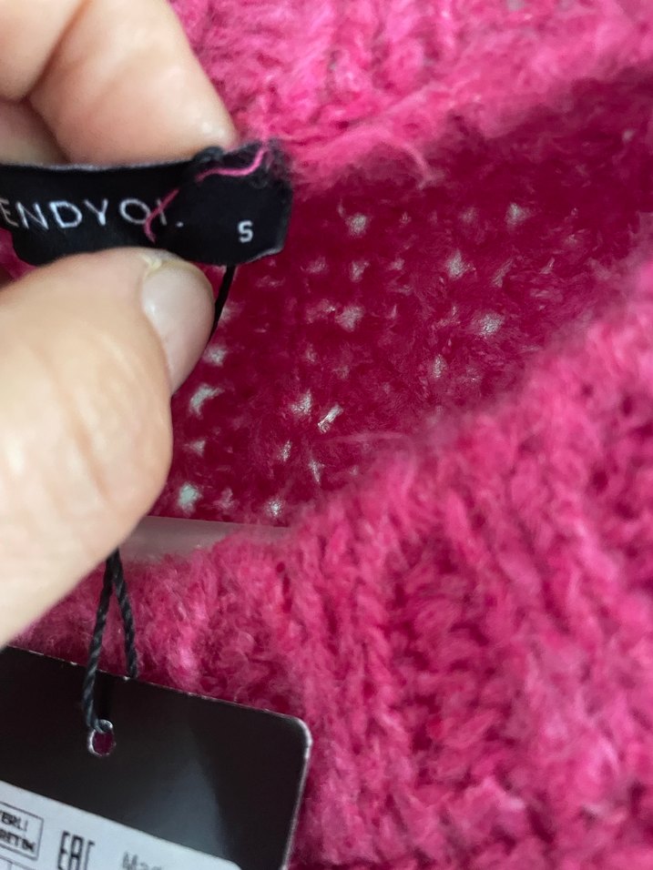 Pembe Örgü Salaş Kadın Kazak - Görsel 3