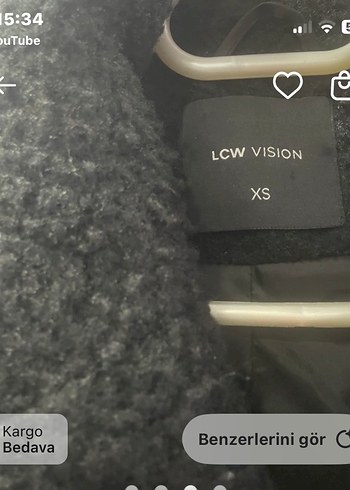 Siyah Kabarık buklet kumaş Midi Kadın Kaban - Görsel 2