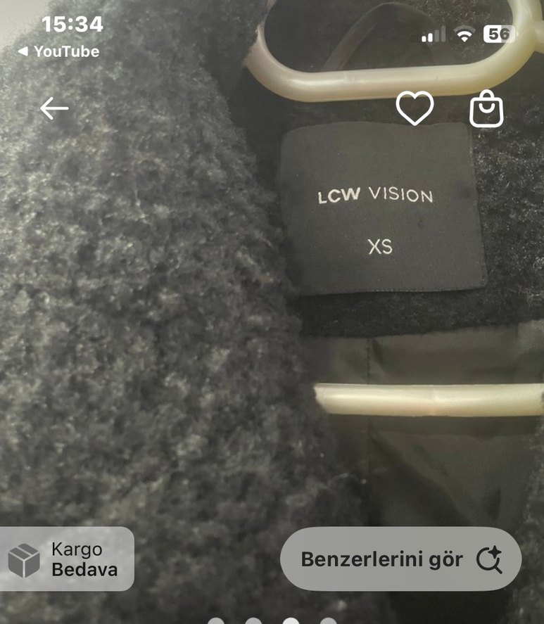 Siyah Kabarık buklet kumaş Midi Kadın Kaban - Görsel 2