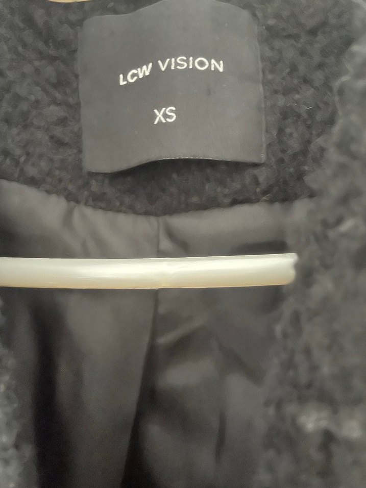 Siyah Kabarık buklet kumaş Midi Kadın Kaban - Görsel 4