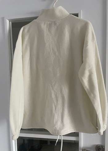 Kadın Beyaz Yarım Fermuarlı Sweatshirt - Görsel 3