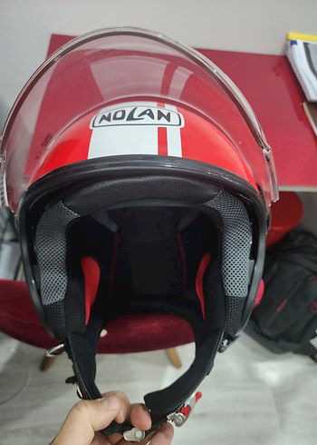 Nolan M Kırmızı Beyaz Motosiklet Kaskı 2024 - Görsel 3