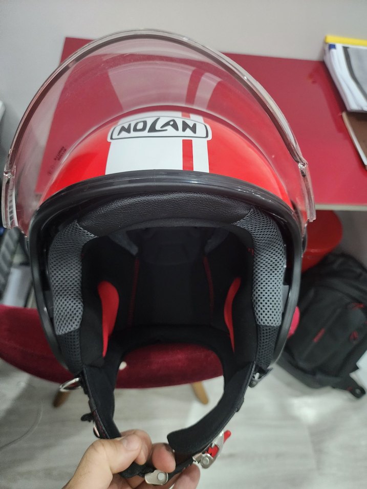 Nolan M Kırmızı Beyaz Motosiklet Kaskı 2024 - Görsel 3