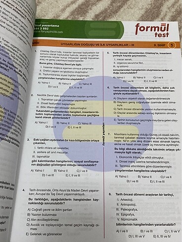 9.sınıf tarih test