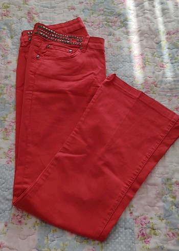 Diğer Nar çiçeği Düğmeli Kadın Denim Pantolon