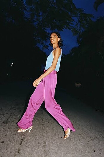 Zara Saten Palazzo Pantolon