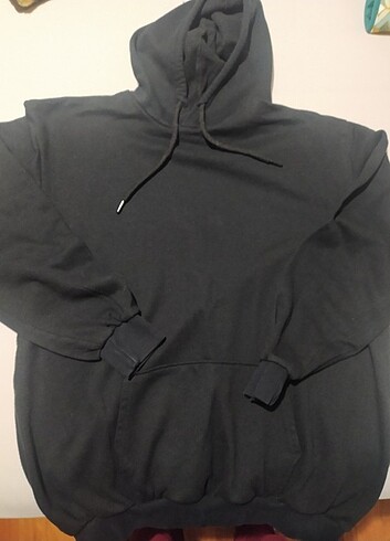 Pamuklu siyah sweatshirt