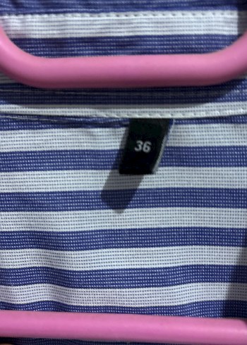 Mavi Beyaz Çizgili Mini Gömlek - Görsel 6