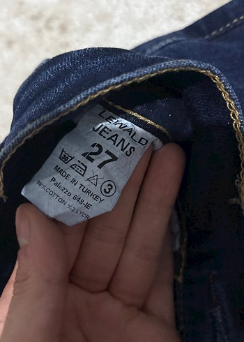 Lacivert Baskılı Kadın Denim Jean - Görsel 2