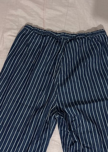 Lacivert Çizgili Kadın Rahat Pantolon - Görsel 5