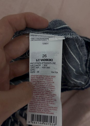 Lacivert Çizgili Kadın Rahat Pantolon - Görsel 4