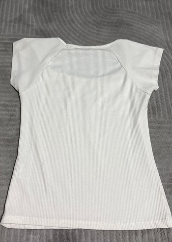 Beyaz Kısa Kollu  Bluz - Görsel 3