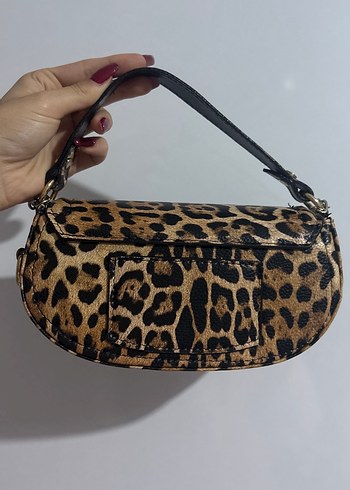 Kahverengi Leopar Desenli Deri Kadın Çanta - Görsel 2