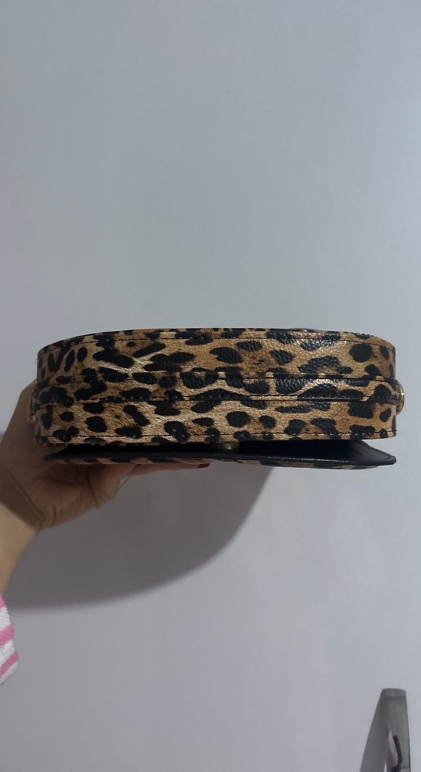 Kahverengi Leopar Desenli Deri Kadın Çanta - Görsel 3