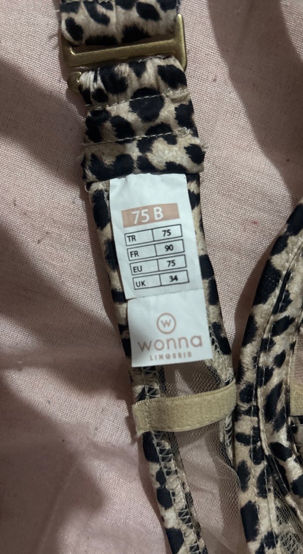 Leopar Desenli Bej Gri Sütyen ve Külot Takımı - Görsel 4